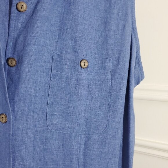 Vintage CALIFORNIA GIRL Maxi Button Down Linen Dress - Picture 13 of 15